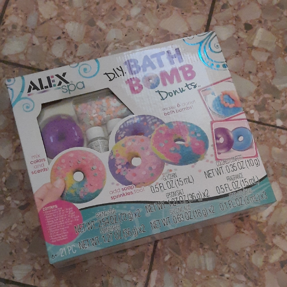 DIY Bath Bomb Donuts - Purple, Pink, Blue